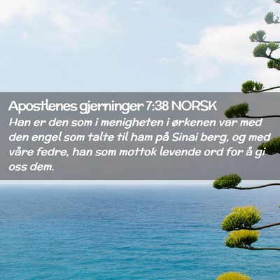 Picture 02 - Apostlenes gjerninger 7:38 NORSK - Han er den som i menigheten i ørkenen var med - Bible Verse Picture