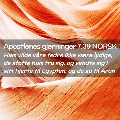 Picture 02 - Apostlenes gjerninger 7:39 NORSK - Ham vilde våre fedre ikke være lydige, de - Bible Verse Picture