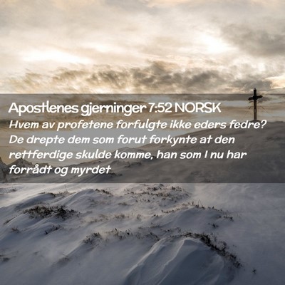 Picture 02 - Apostlenes gjerninger 7:52 NORSK - Hvem av profetene forfulgte ikke eders fedre? De - Bible Verse Picture