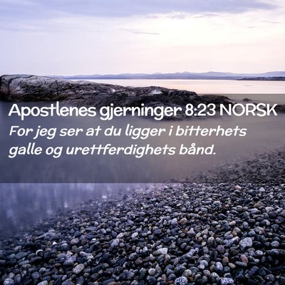 Picture 02 - Apostlenes gjerninger 8:23 NORSK - For jeg ser at du ligger i bitterhets galle og - Bible Verse Picture