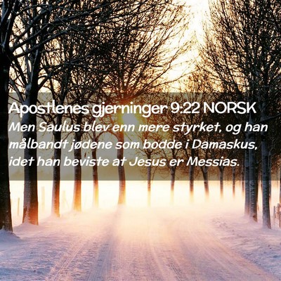 Picture 02 - Apostlenes gjerninger 9:22 NORSK - Men Saulus blev enn mere styrket, og han - Bible Verse Picture
