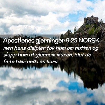 Picture 02 - Apostlenes gjerninger 9:25 NORSK - men hans disipler tok ham om natten og slapp ham - Bible Verse Picture