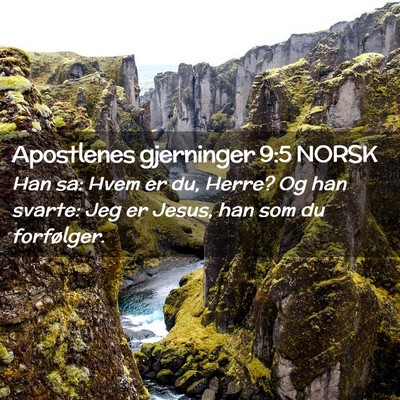 Picture 02 - Apostlenes gjerninger 9:5 NORSK - Han sa: Hvem er du, Herre? Og han svarte: Jeg er - Bible Verse Picture