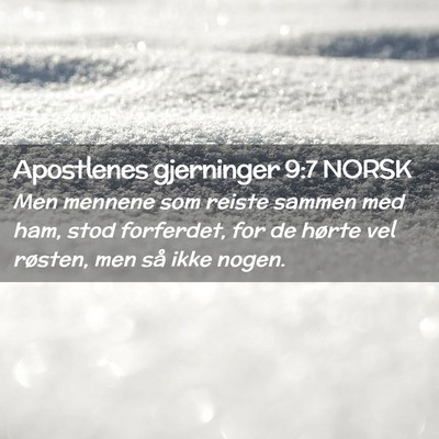 Picture 02 - Apostlenes gjerninger 9:7 NORSK - Men mennene som reiste sammen med ham, stod - Bible Verse Picture