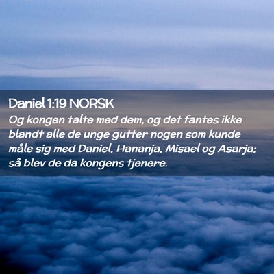 Picture 02 - Daniel 1:19 NORSK - Og kongen talte med dem, og det fantes ikke - Bible Verse Picture