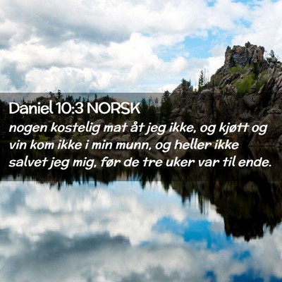 Picture 02 - Daniel 10:3 NORSK - nogen kostelig mat åt jeg ikke, og kjøtt og vin - Bible Verse Picture