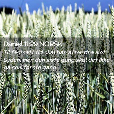 Picture 02 - Daniel 11:29 NORSK - Til fastsatt tid skal han atter dra mot Syden; - Bible Verse Picture