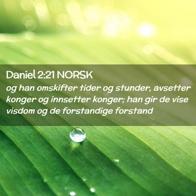 Picture 02 - Daniel 2:21 NORSK - og han omskifter tider og stunder, avsetter - Bible Verse Picture