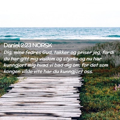 Picture 02 - Daniel 2:23 NORSK - Dig, mine fedres Gud, takker og priser jeg, fordi - Bible Verse Picture