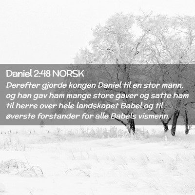 Picture 02 - Daniel 2:48 NORSK - Derefter gjorde kongen Daniel til en stor mann, - Bible Verse Picture
