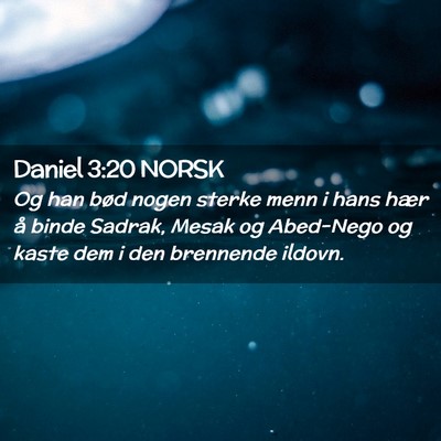 Picture 02 - Daniel 3:20 NORSK - Og han bød nogen sterke menn i hans hær å - Bible Verse Picture