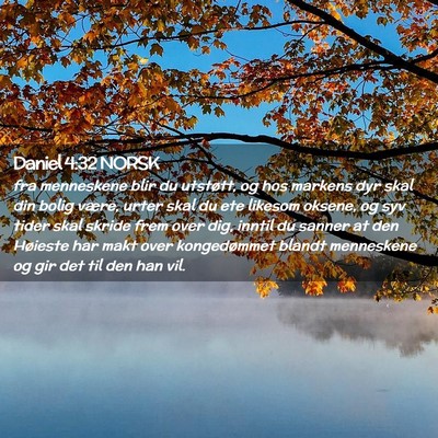 Picture 02 - Daniel 4:32 NORSK - fra menneskene blir du utstøtt, og hos markens - Bible Verse Picture