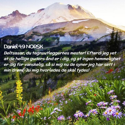 Picture 02 - Daniel 4:9 NORSK - Beltsasar, du tegnsutleggernes mester! Efterdi - Bible Verse Picture