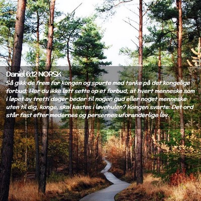 Picture 02 - Daniel 6:12 NORSK - Så gikk de frem for kongen og spurte med tanke - Bible Verse Picture