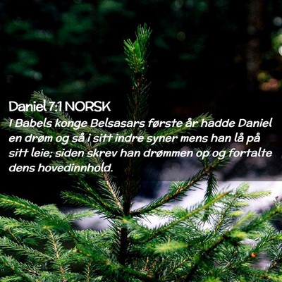 Picture 02 - Daniel 7:1 NORSK - I Babels konge Belsasars første år hadde Daniel - Bible Verse Picture
