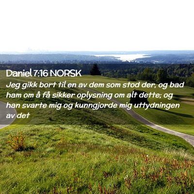 Picture 02 - Daniel 7:16 NORSK - Jeg gikk bort til en av dem som stod der, og bad - Bible Verse Picture
