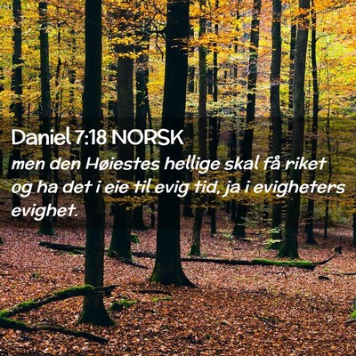 Picture 02 - Daniel 7:18 NORSK - men den Høiestes hellige skal få riket og ha - Bible Verse Picture