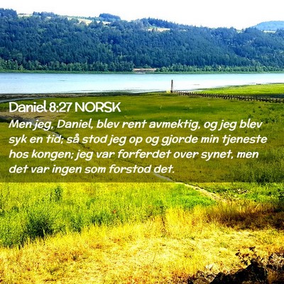 Picture 02 - Daniel 8:27 NORSK - Men jeg, Daniel, blev rent avmektig, og jeg blev - Bible Verse Picture