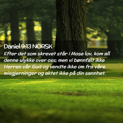 Picture 02 - Daniel 9:13 NORSK - Efter det som skrevet står i Mose lov, kom all - Bible Verse Picture