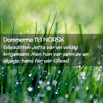 Picture 02 - Dommerne 11:1 NORSK - Gileaditten Jefta var en veldig krigsmann. Men - Bible Verse Picture