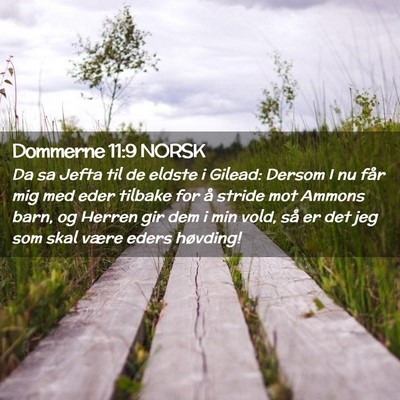 Picture 02 - Dommerne 11:9 NORSK - Da sa Jefta til de eldste i Gilead: Dersom I nu - Bible Verse Picture