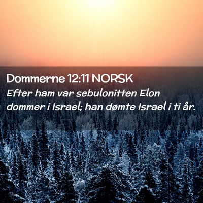 Picture 02 - Dommerne 12:11 NORSK - Efter ham var sebulonitten Elon dommer i Israel; - Bible Verse Picture