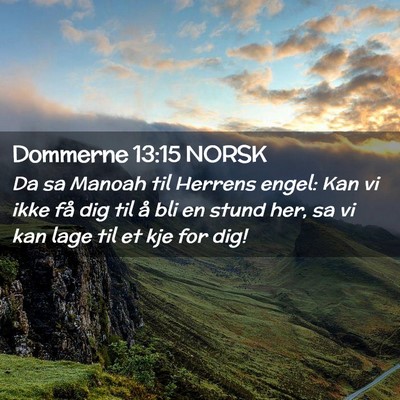 Picture 02 - Dommerne 13:15 NORSK - Da sa Manoah til Herrens engel: Kan vi ikke få - Bible Verse Picture