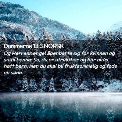 Picture 02 - Dommerne 13:3 NORSK - Og Herrens engel åpenbarte sig for kvinnen og sa - Bible Verse Picture
