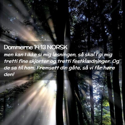 Picture 02 - Dommerne 14:13 NORSK - men kan I ikke si mig løsningen, så skal I gi - Bible Verse Picture