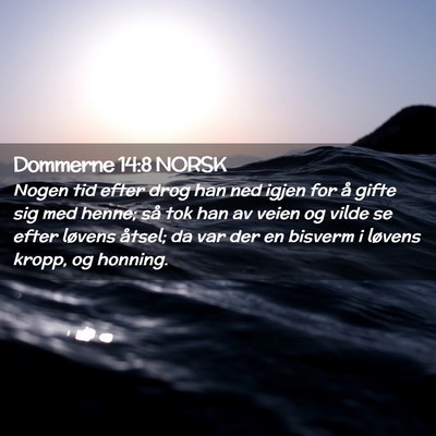 Picture 02 - Dommerne 14:8 NORSK - Nogen tid efter drog han ned igjen for å gifte - Bible Verse Picture