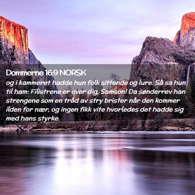 Picture 02 - Dommerne 16:9 NORSK - og i kammeret hadde hun folk sittende og lure. - Bible Verse Picture