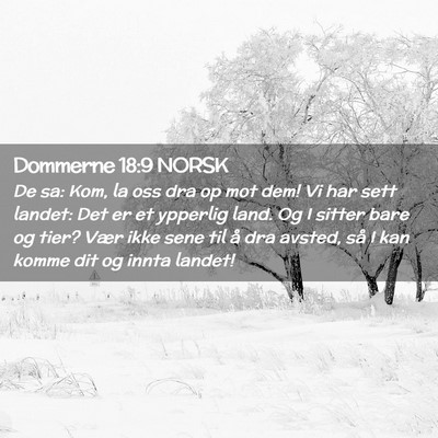 Picture 02 - Dommerne 18:9 NORSK - De sa: Kom, la oss dra op mot dem! Vi har sett - Bible Verse Picture