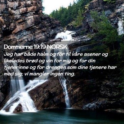 Picture 02 - Dommerne 19:19 NORSK - Jeg har både halm og fôr til våre asener og - Bible Verse Picture
