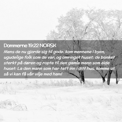 Picture 02 - Dommerne 19:22 NORSK - Mens de nu gjorde sig til gode, kom mennene i - Bible Verse Picture