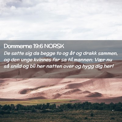 Picture 02 - Dommerne 19:6 NORSK - De satte sig da begge to og åt og drakk sammen, - Bible Verse Picture