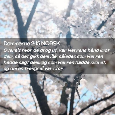 Picture 02 - Dommerne 2:15 NORSK - Overalt hvor de drog ut, var Herrens hånd imot - Bible Verse Picture