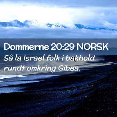 Picture 02 - Dommerne 20:29 NORSK - Så la Israel folk i bakhold rundt omkring - Bible Verse Picture