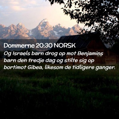 Picture 02 - Dommerne 20:30 NORSK - Og Israels barn drog op mot Benjamins barn den - Bible Verse Picture