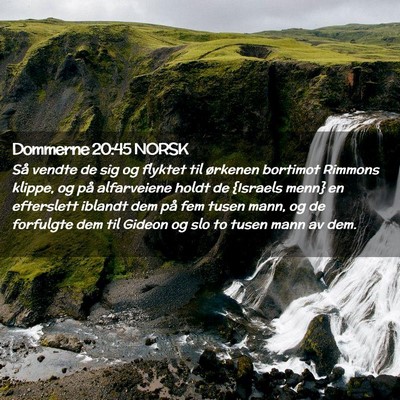 Picture 02 - Dommerne 20:45 NORSK - Så vendte de sig og flyktet til ørkenen - Bible Verse Picture