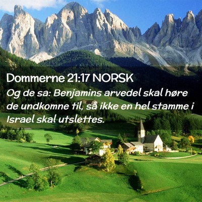Picture 02 - Dommerne 21:17 NORSK - Og de sa: Benjamins arvedel skal høre de - Bible Verse Picture
