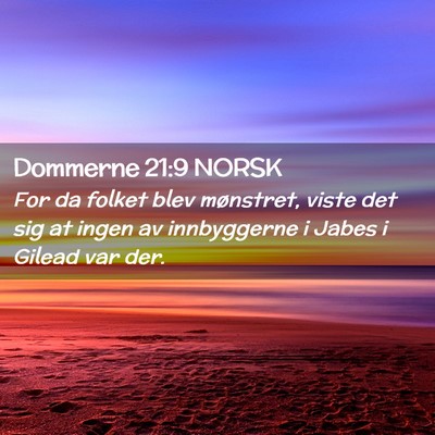 Picture 02 - Dommerne 21:9 NORSK - For da folket blev mønstret, viste det sig at - Bible Verse Picture