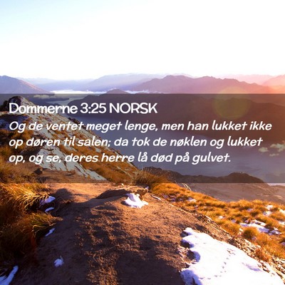 Picture 02 - Dommerne 3:25 NORSK - Og de ventet meget lenge, men han lukket ikke op - Bible Verse Picture
