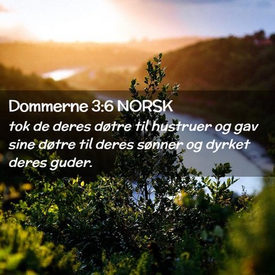 Picture 02 - Dommerne 3:6 NORSK - tok de deres døtre til hustruer og gav sine - Bible Verse Picture
