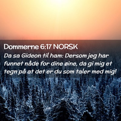 Picture 02 - Dommerne 6:17 NORSK - Da sa Gideon til ham: Dersom jeg har funnet nåde - Bible Verse Picture