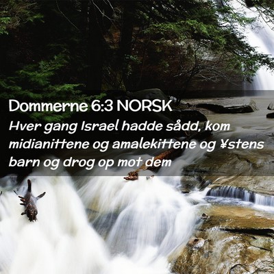 Picture 02 - Dommerne 6:3 NORSK - Hver gang Israel hadde sådd, kom midianittene og - Bible Verse Picture