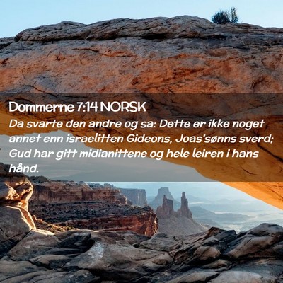 Picture 02 - Dommerne 7:14 NORSK - Da svarte den andre og sa: Dette er ikke noget - Bible Verse Picture