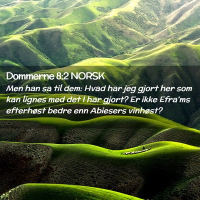 Picture 02 - Dommerne 8:2 NORSK - Men han sa til dem: Hvad har jeg gjort her som - Bible Verse Picture