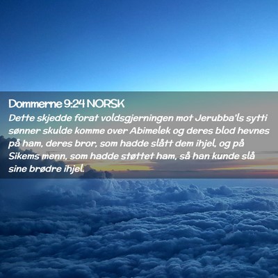 Picture 02 - Dommerne 9:24 NORSK - Dette skjedde forat voldsgjerningen mot - Bible Verse Picture