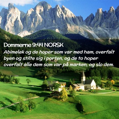 Picture 02 - Dommerne 9:44 NORSK - Abimelek og de hoper som var med ham, overfalt - Bible Verse Picture