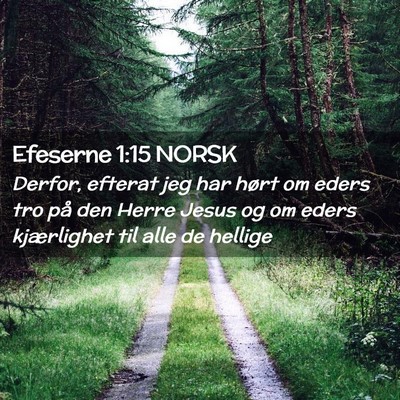 Picture 02 - Efeserne 1:15 NORSK - Derfor, efterat jeg har hørt om eders tro på - Bible Verse Picture